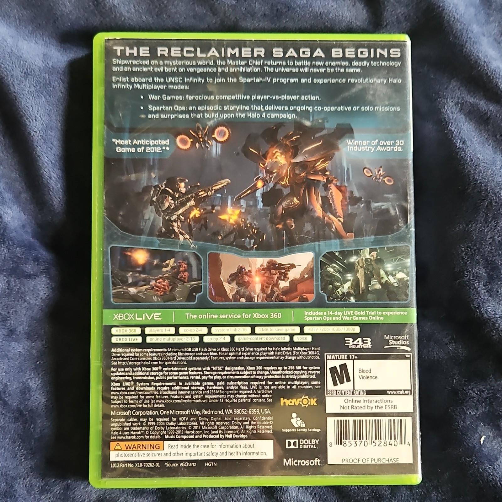 Halo 4 Multiplayer M Mature Xbox 360 Shooter NTSC-U/C