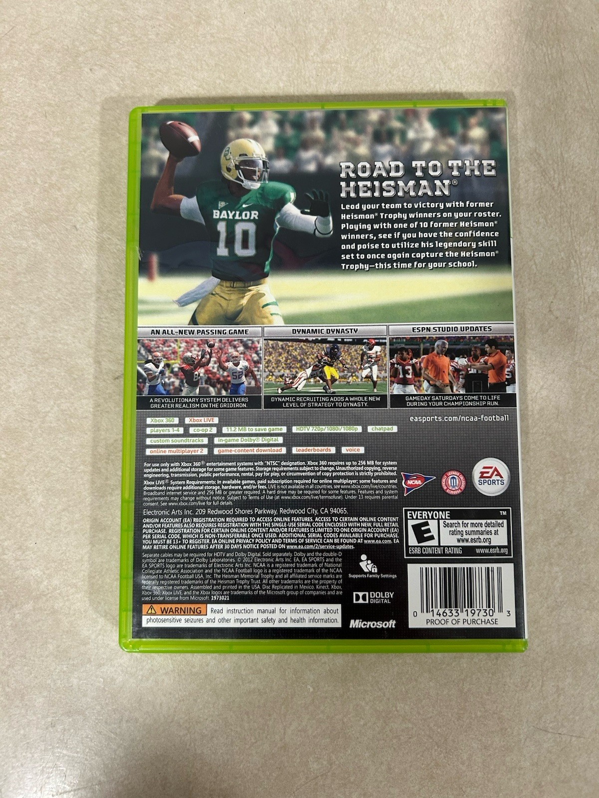 NCAA Football 13 (Microsoft Xbox 360, 2012) Tested Working