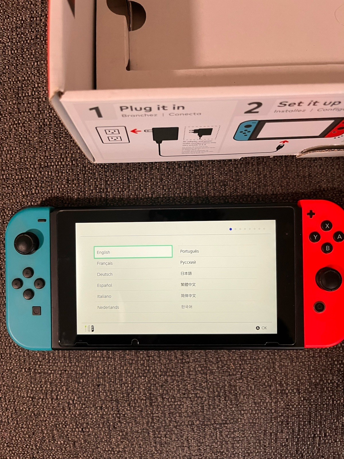 Nintendo Switch Console Neon Red & Blue Joy-Con, Super Smask Bros – MISSING CORD
