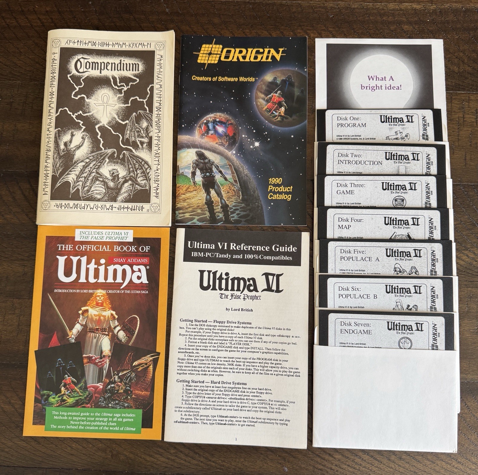 Vintage Ultima VI The False Prophet PC CIB w/ Map Manuals Disks + 1990 Receipt