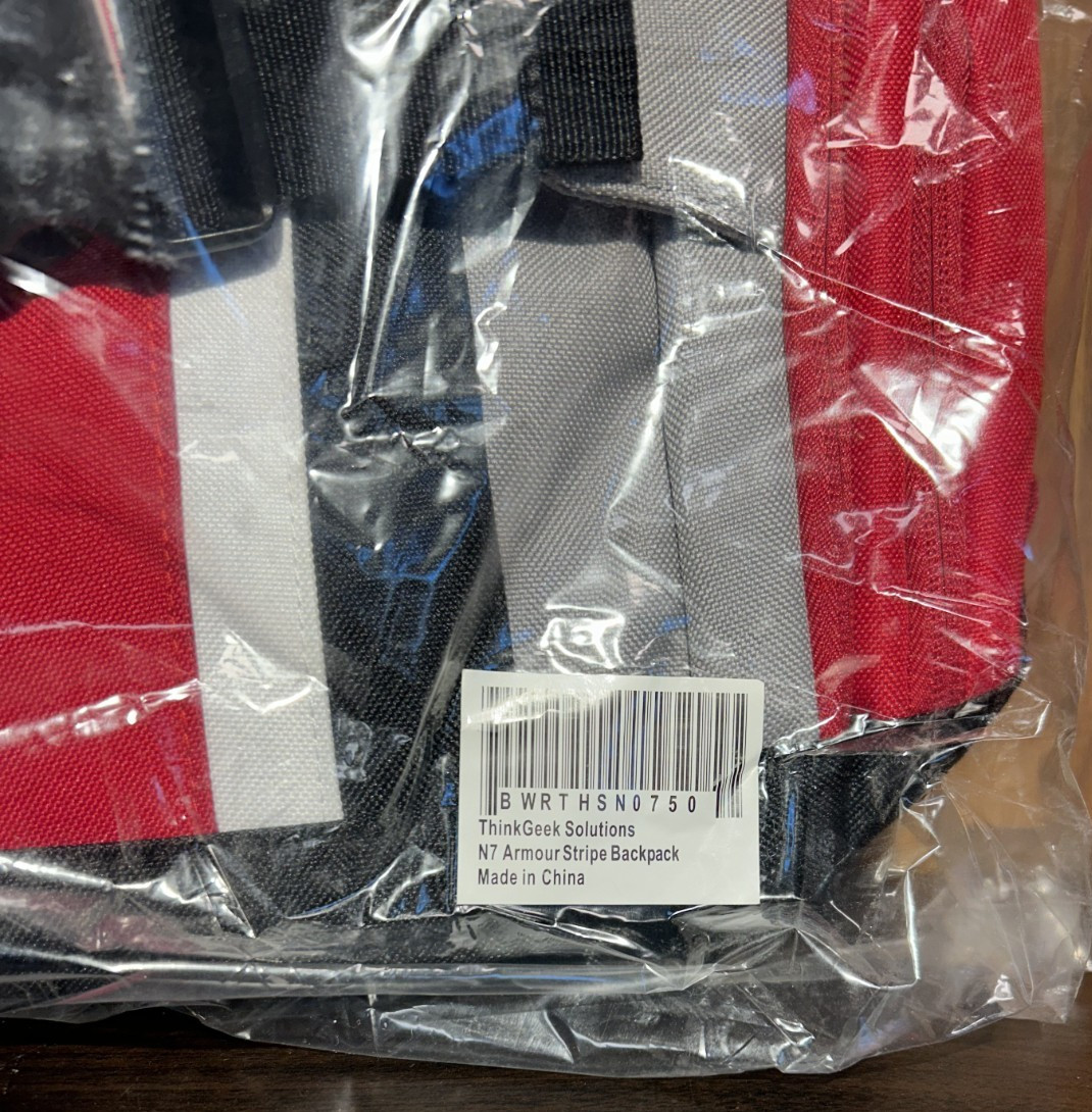 Mass Effect N7 Stripe Tactical Backpack – Brand New With Tags – Official BioWare