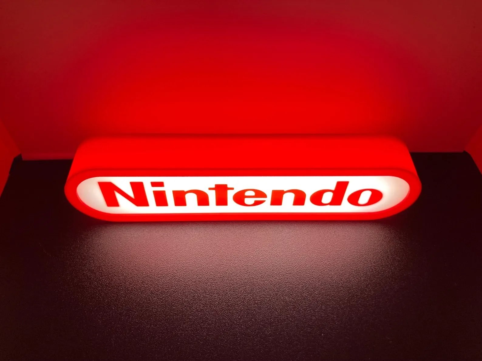 Light Up Nintendo Logo 3D Printed USB Light Box Lamp – Gaming Room Décor
