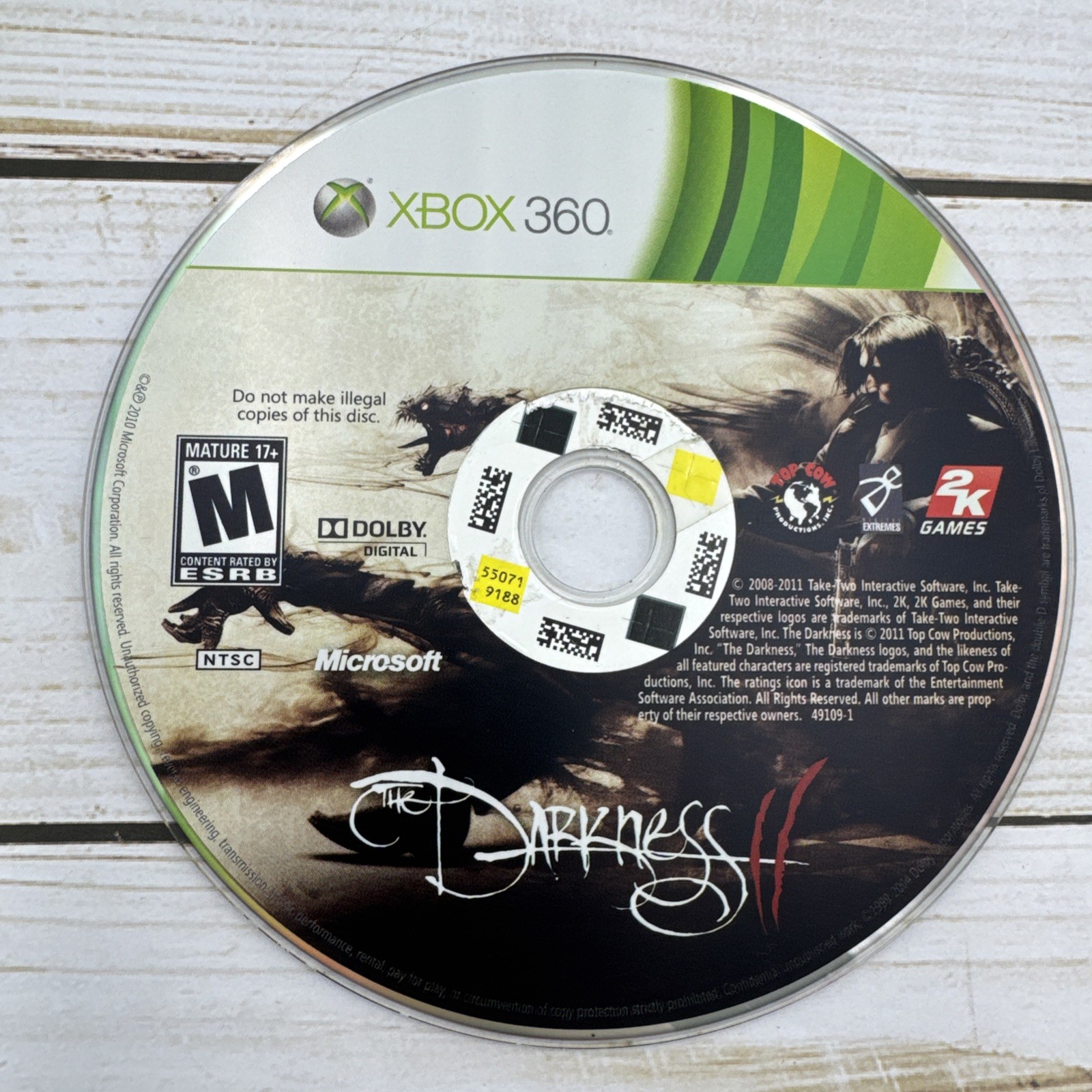 The Darkness II (Microsoft Xbox 360, 2012) CIB With Manual