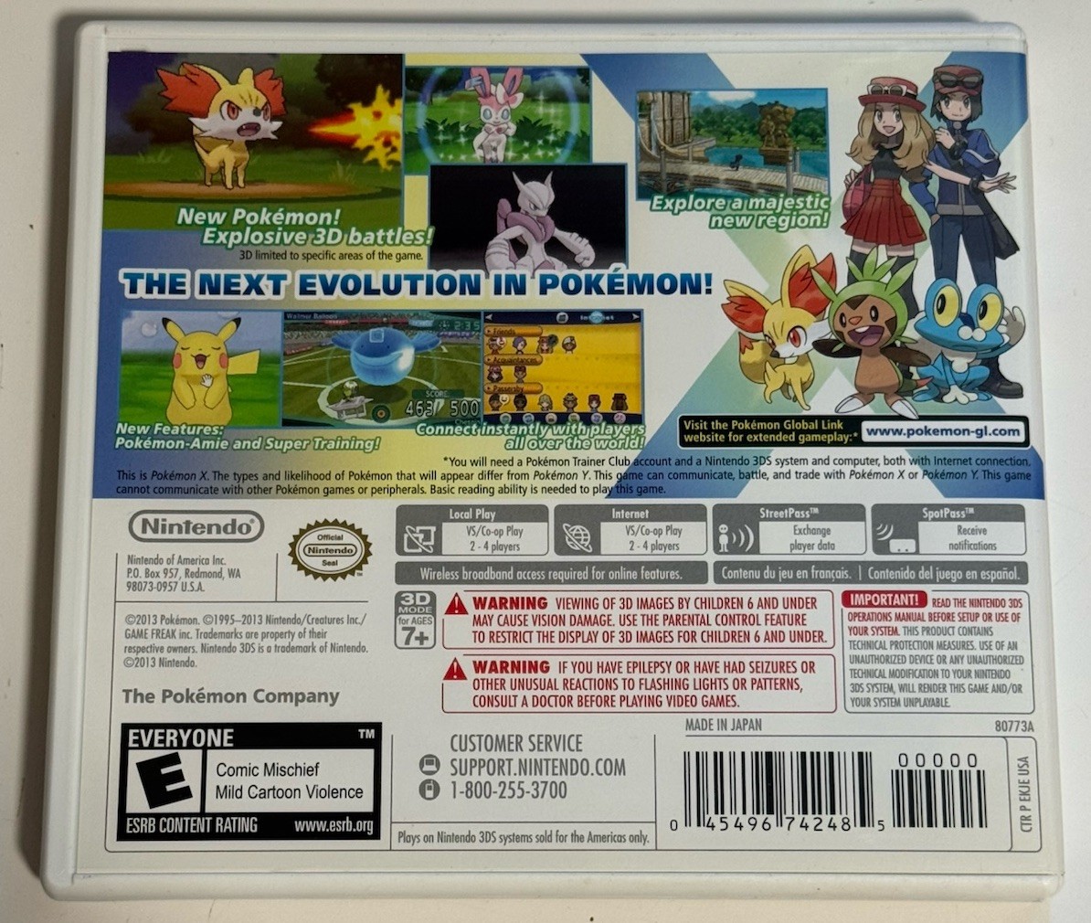 Pokemon X (Nintendo 3DS, 2013) Authentic Game & Case Used Tested