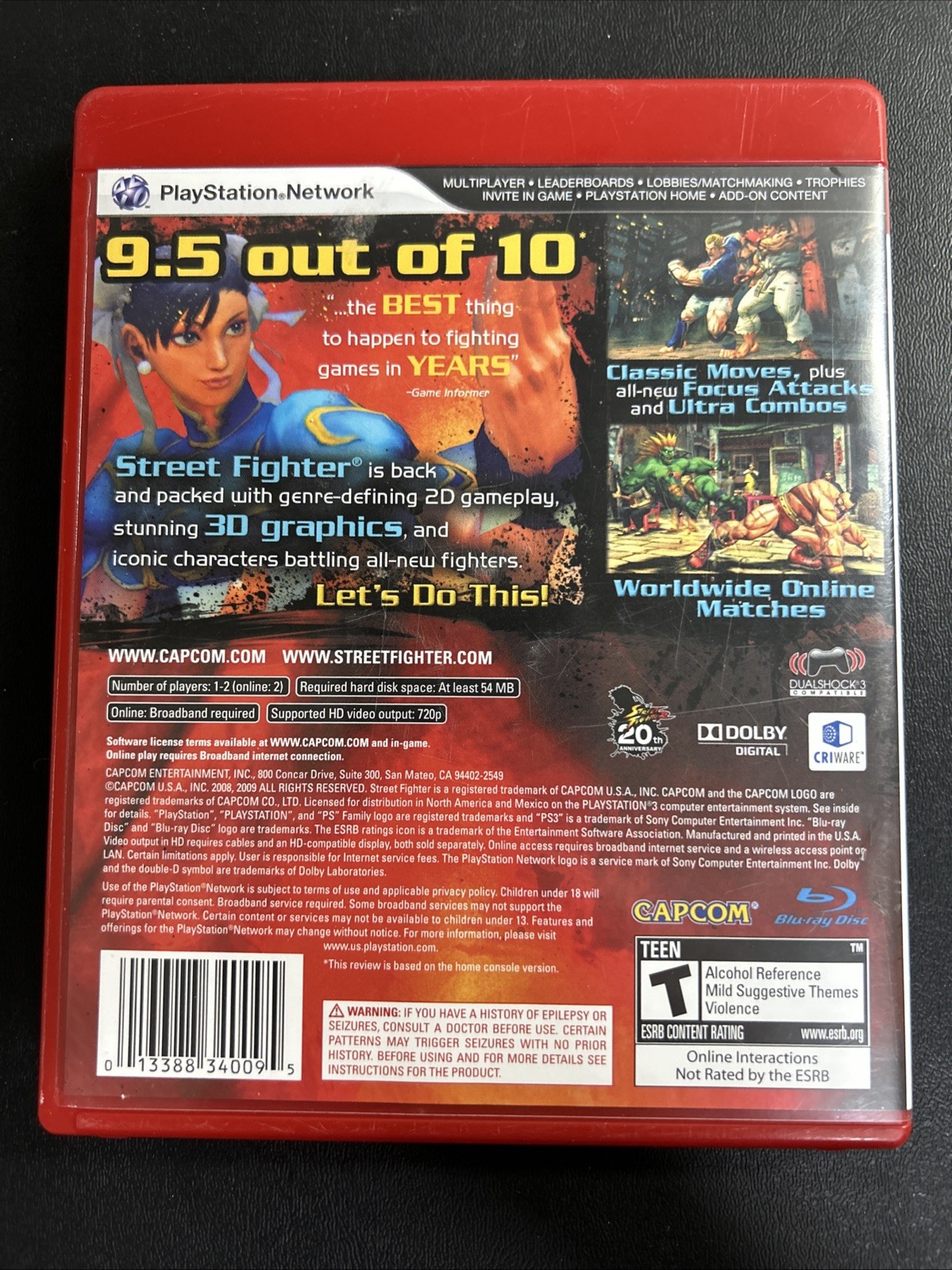 Street Fighter IV (2009 PS3) Greatest Hits COMPLETE IN BOX LIGHTLY USED