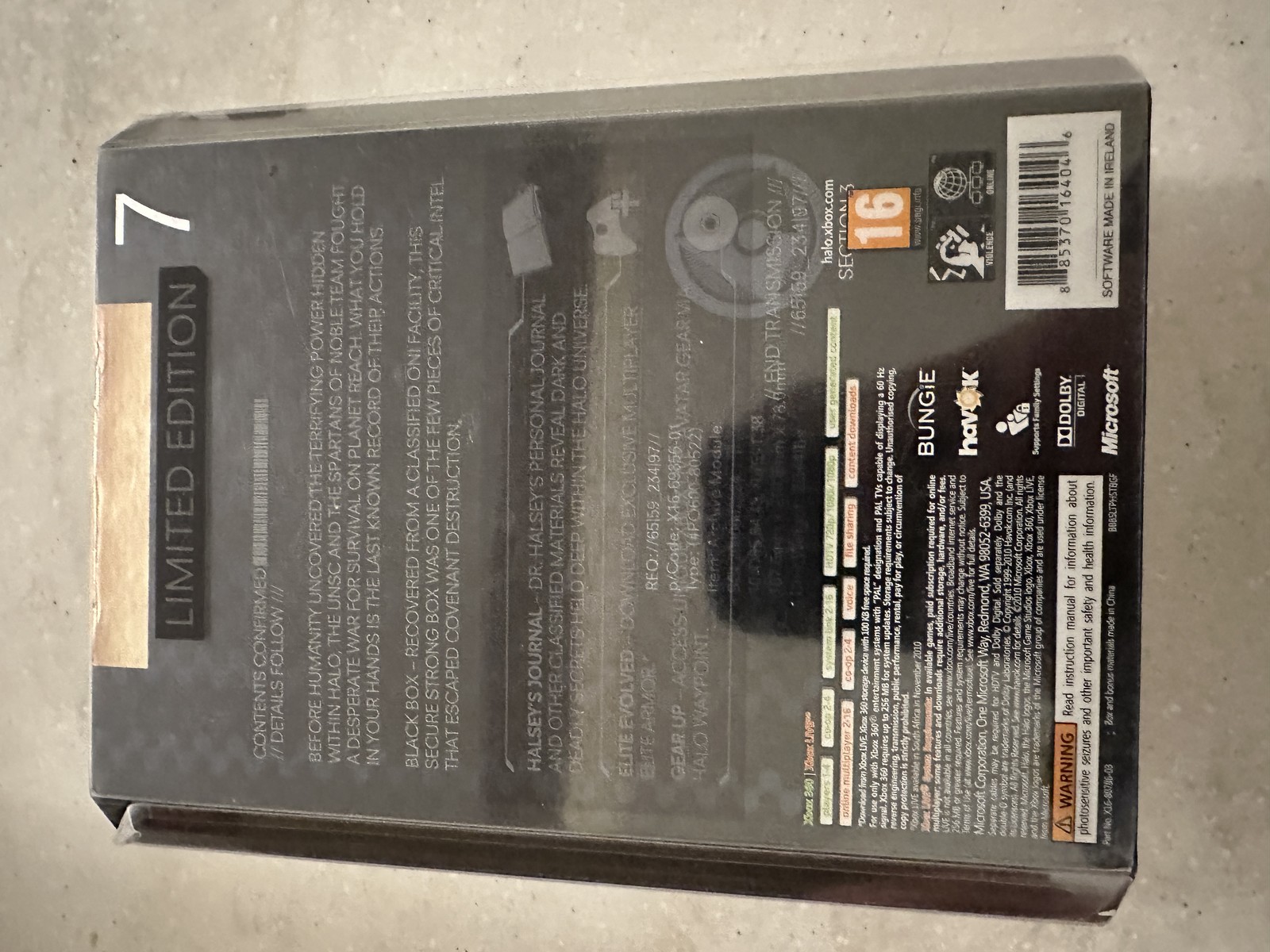 Halo Reach Limited Edition Xbox 360 PAL Complete with Journal & Black Box