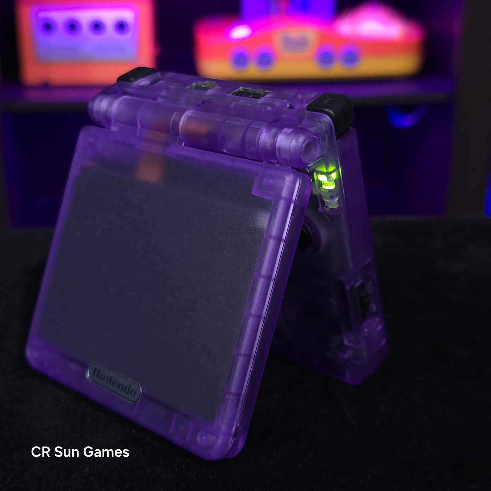 Clear Purple Nintendo Game Boy Advance GBA SP IPS MOD Adjustable Brightness