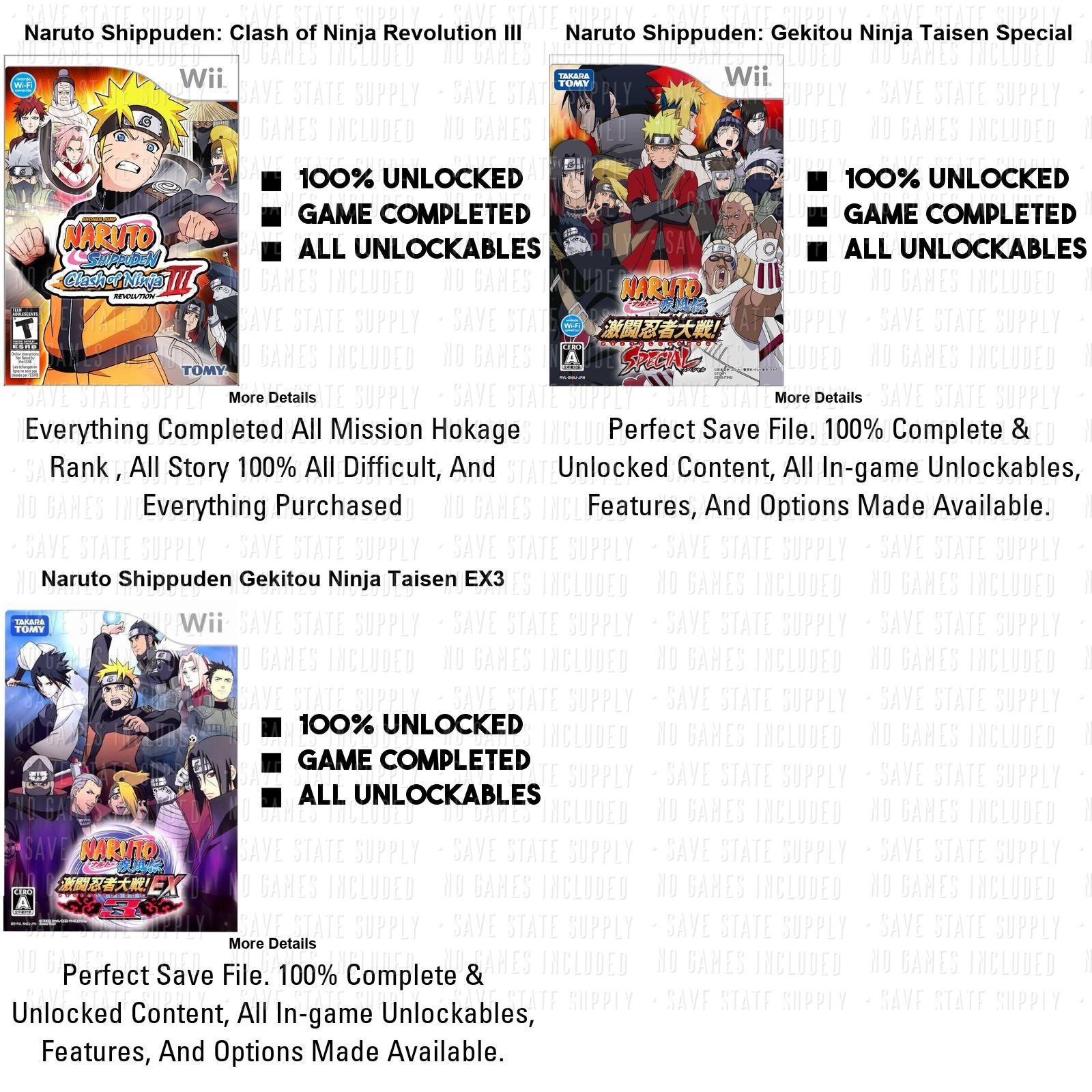 Naruto Shippuden Custom Order Wii GameCube Castlevania
