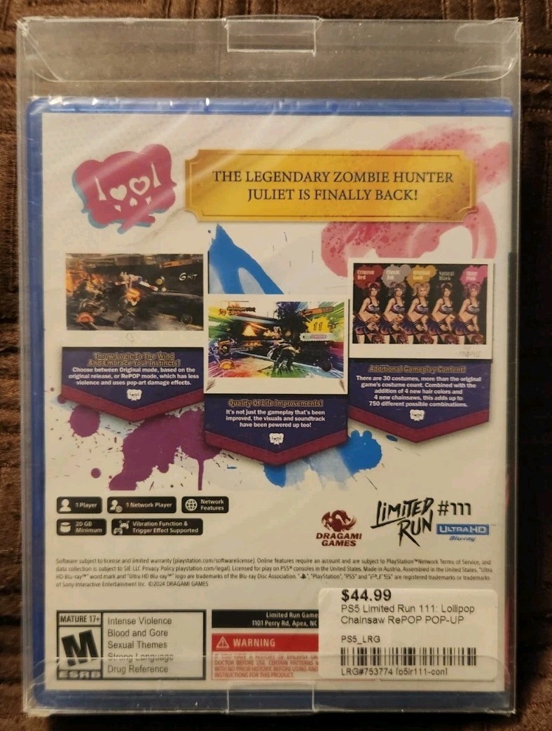 Lollipop Chainsaw Repop SoHo NYC Edition PS5 Brand New In Protective Case