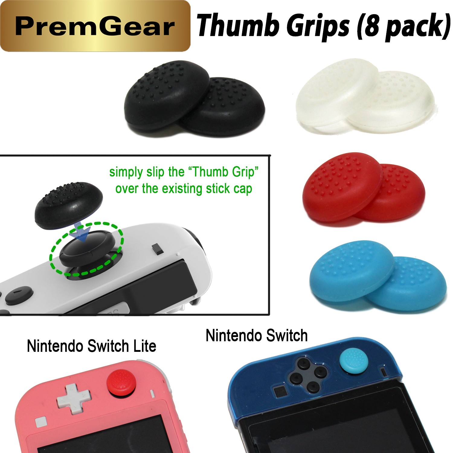 Super Mario Galaxy + Super Mario Galaxy 2, Thumb Grips 8pk, Game Holder & Cloth
