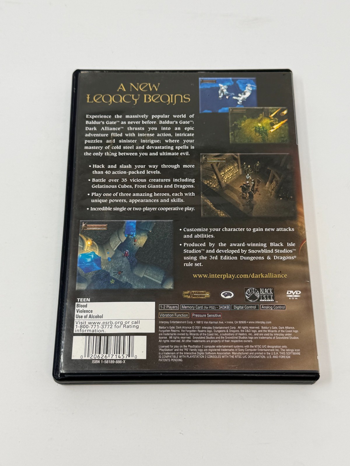 Baldur’s Gate Dark Alliance PS2 CIB