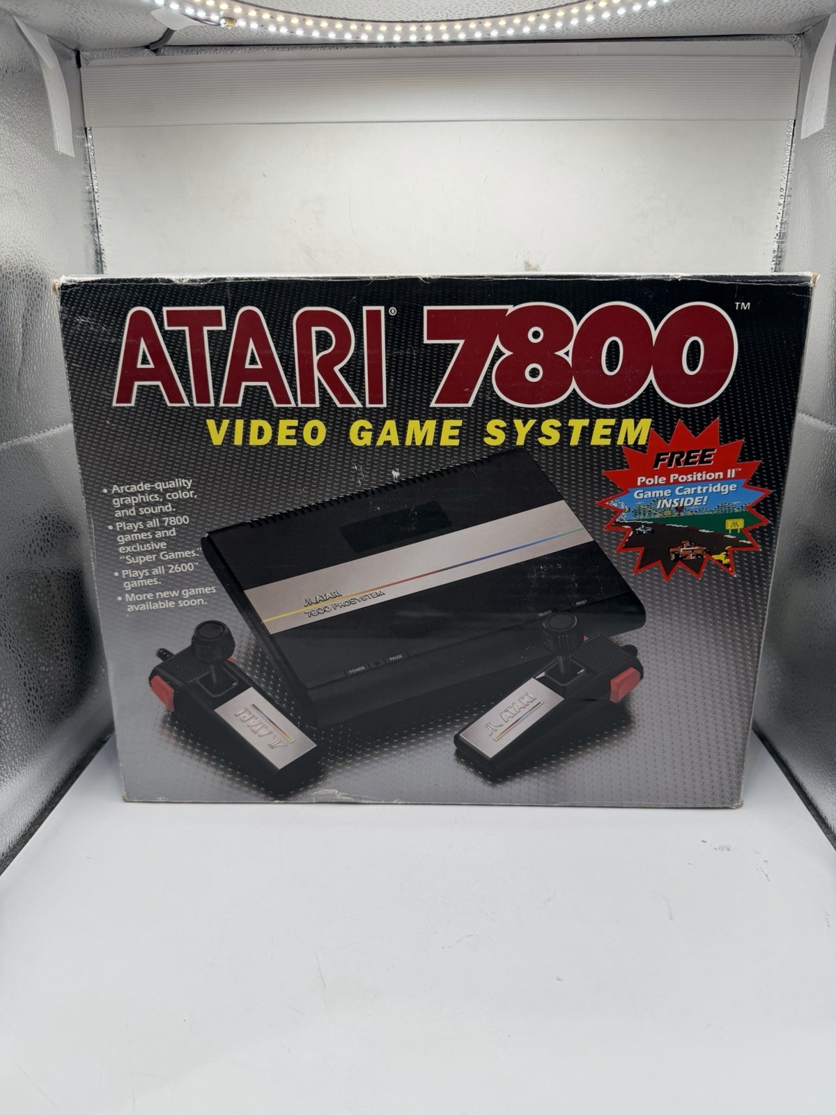 Vintage Atari 7800 Video Game Console Complete In Box 2 Controllers Tested Works