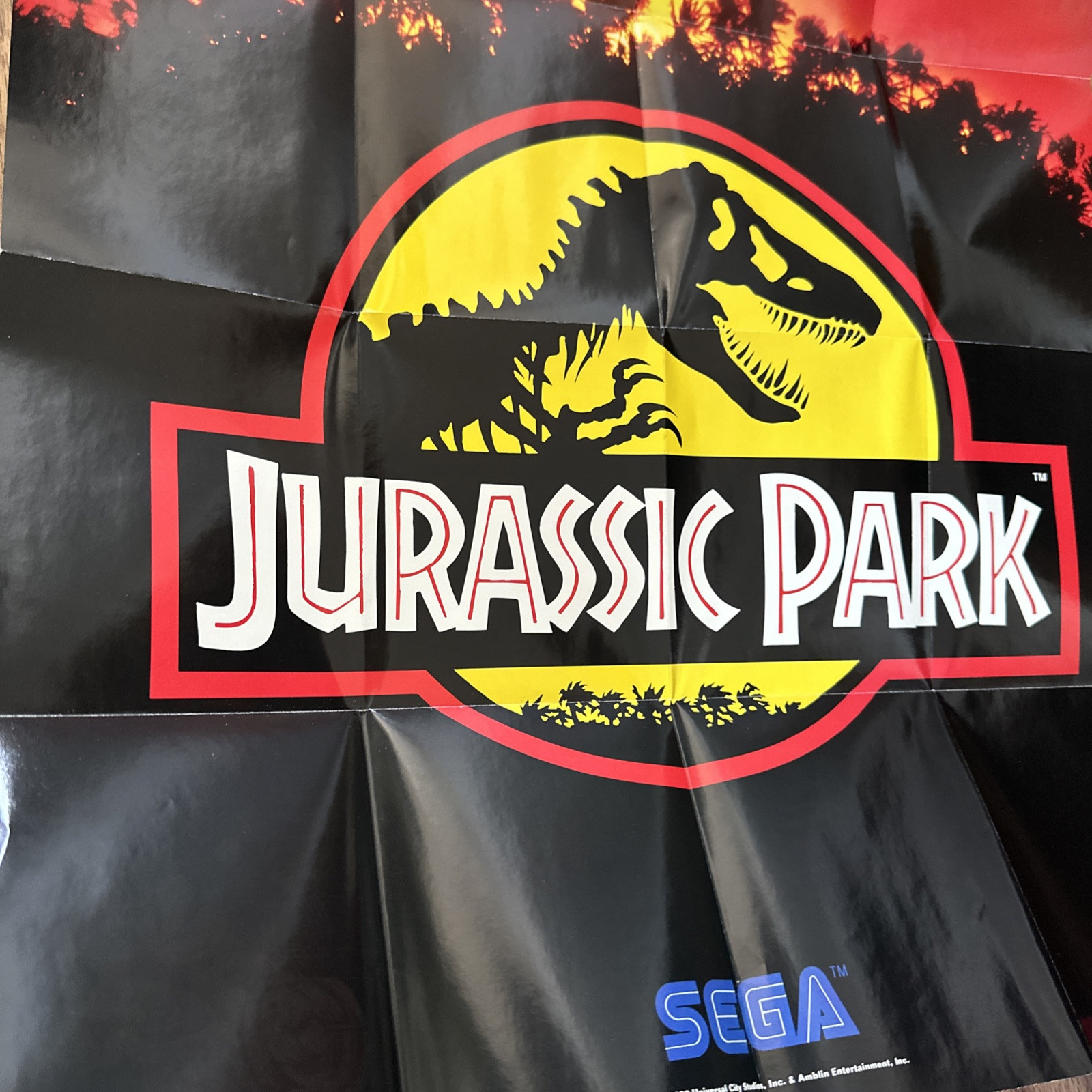 Jurassic Park Sega Genesis Welcome to the Next Level Poster Fold Out Insert 1992