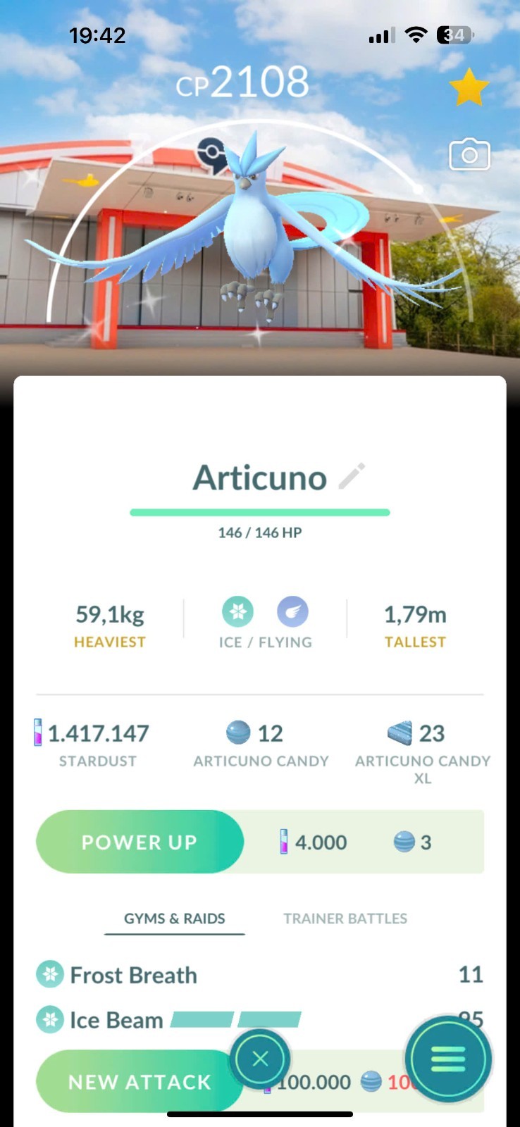 PoGo ✨ PokéPark KANTO Background – Shiny Articuno ✨Mini P.T.C 20k+ Stardust