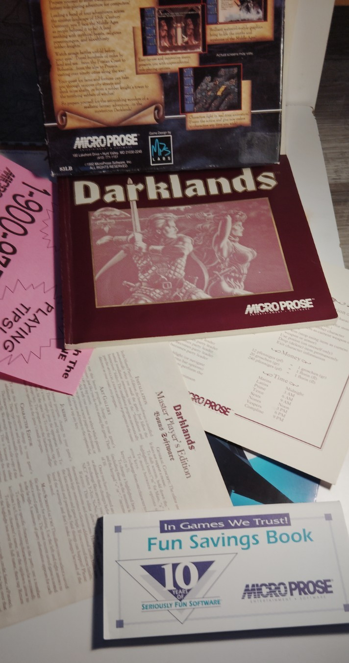 Microprose Darklands Big Box PC Game 1992 3.5 Disc Complete with Manual and Map