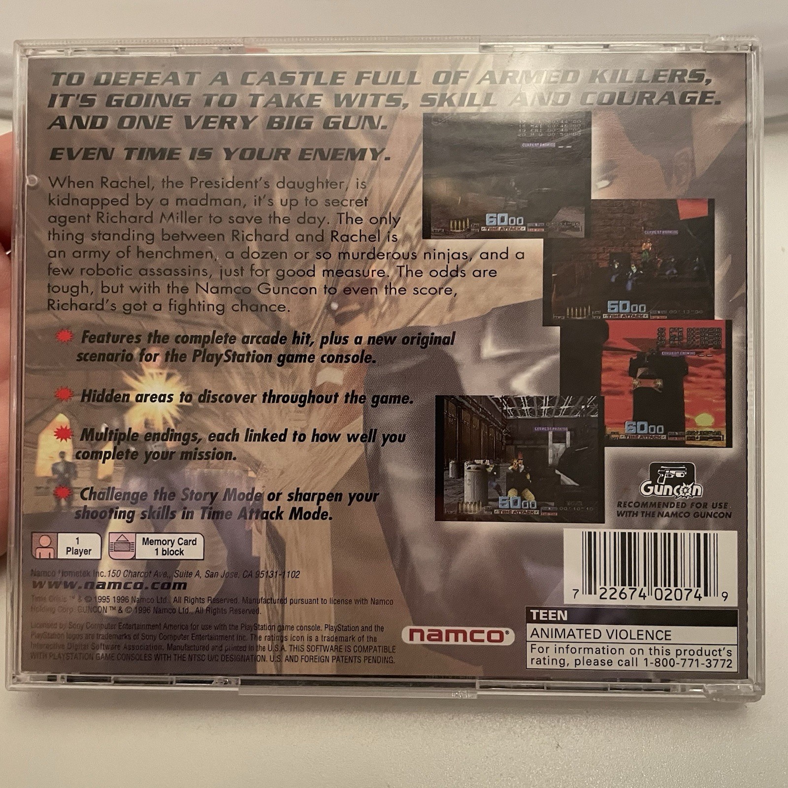 Time Crisis Game for Sony PlayStation 1 , Manual Registration Card, Untested