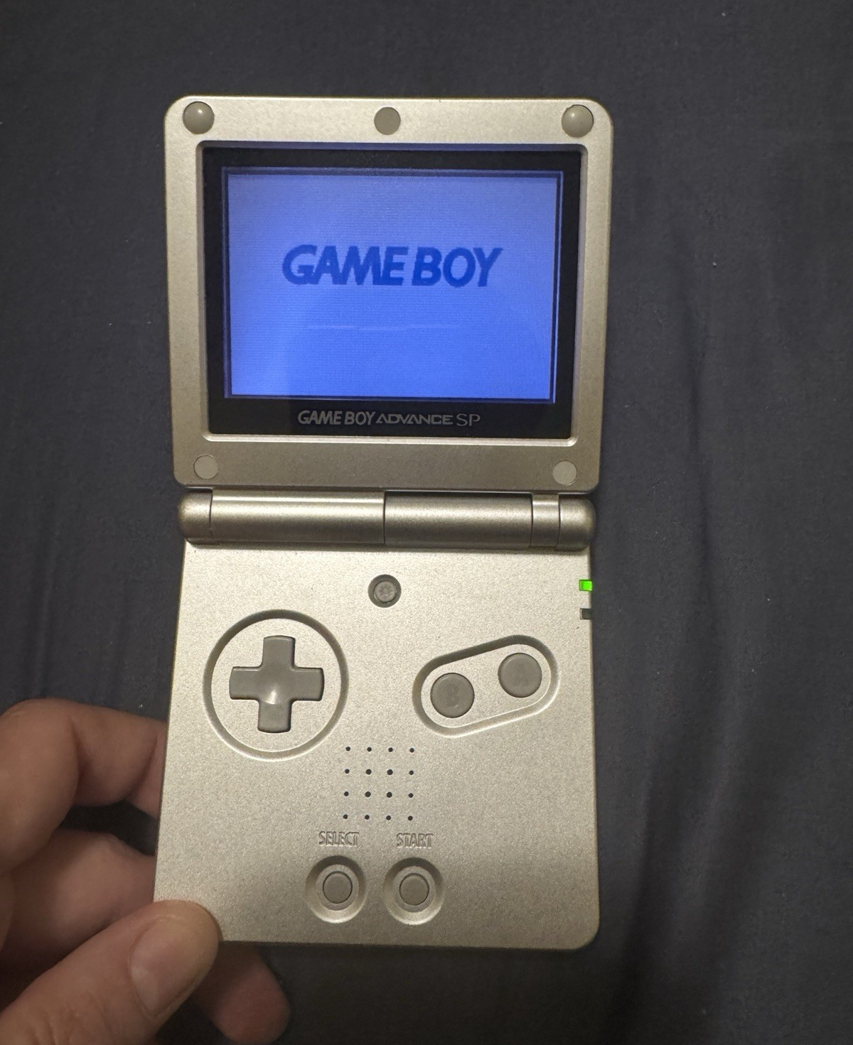 Nintendo Game Boy Advance SP AGS-001 Silver w/ Charger and Game