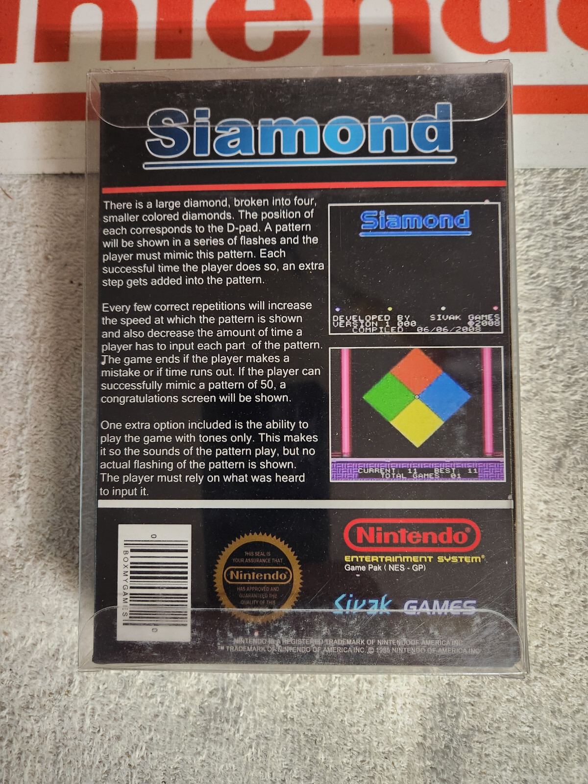 NES Siamond by Sivak games limited edition #24/#33! Brand NEW! Mint! Very RARE!!