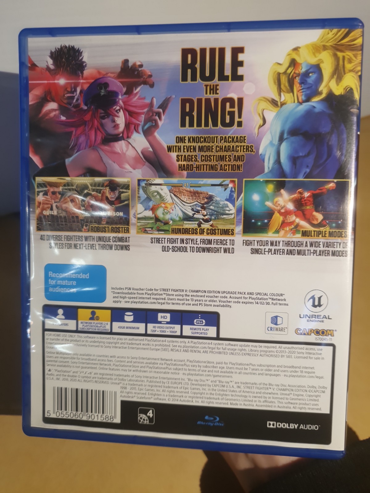 Street Fighter V : 5 Champion Edition Sony PS4 PAL RARE AUS Artwork OOP