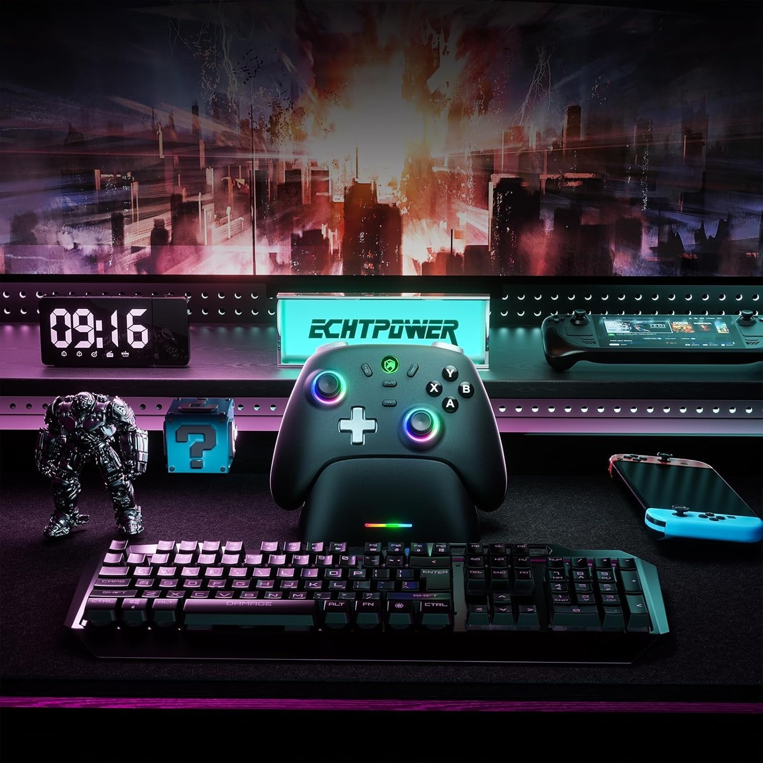 PC Gaming Controller with Hall Effect Joysticks and Instant Response Features