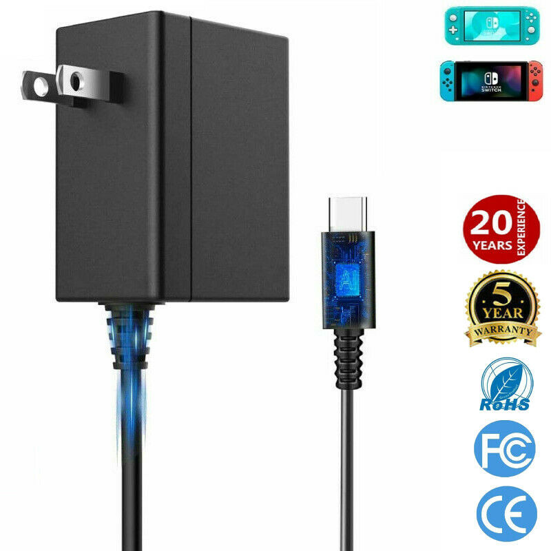Wireless Left&Right for Nintendo Switch Joypad Controllers AC Adapter Charger US