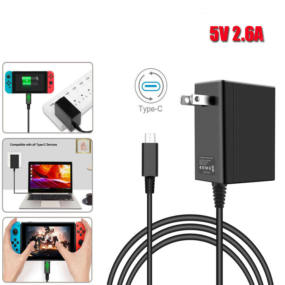 AC Adapter Power Supply Wall Travel Charger For Nintendo Switch 110V-245V 2.6A