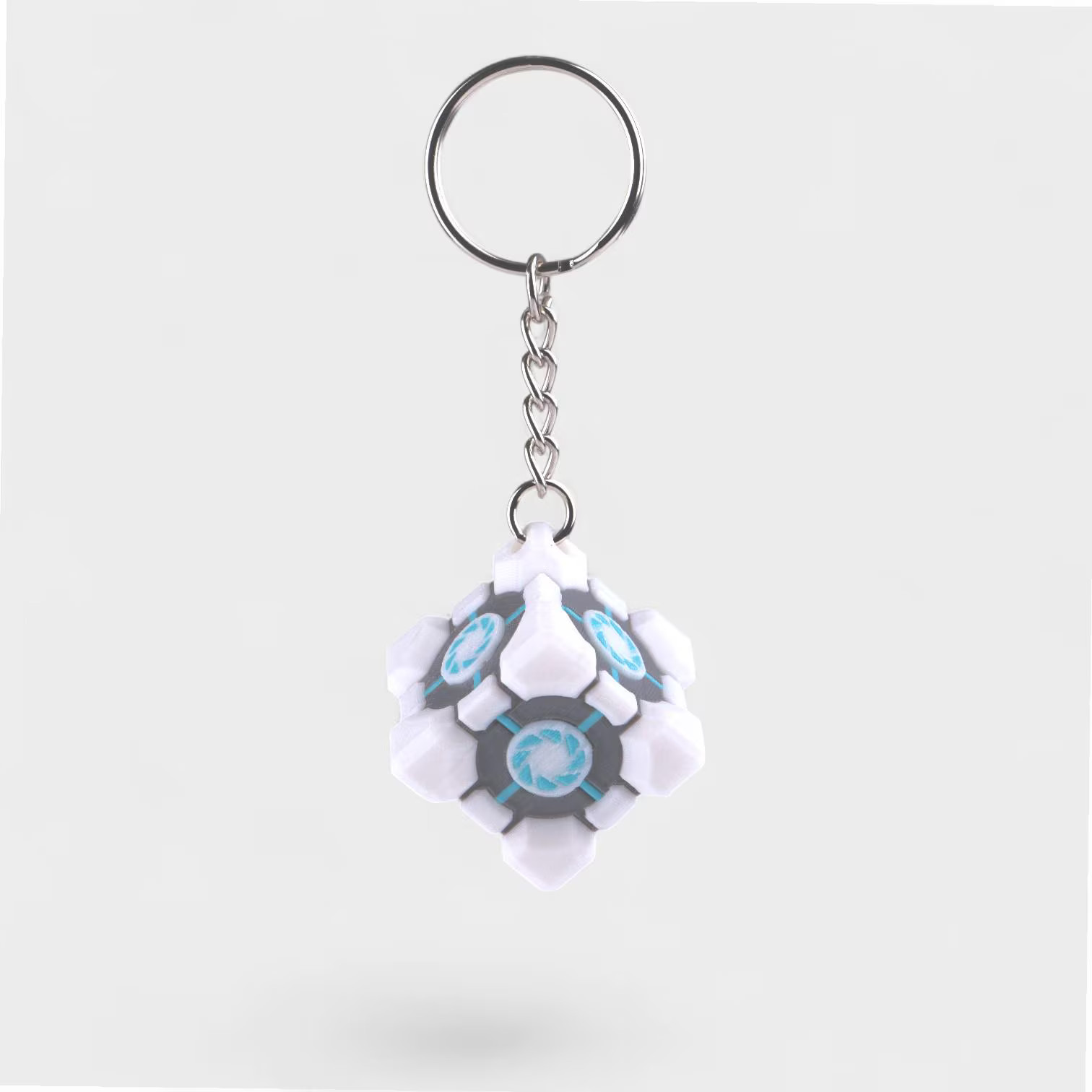 Portal Companion Cube Keychain, 3D Printed Aperture Science Collectible Bag…