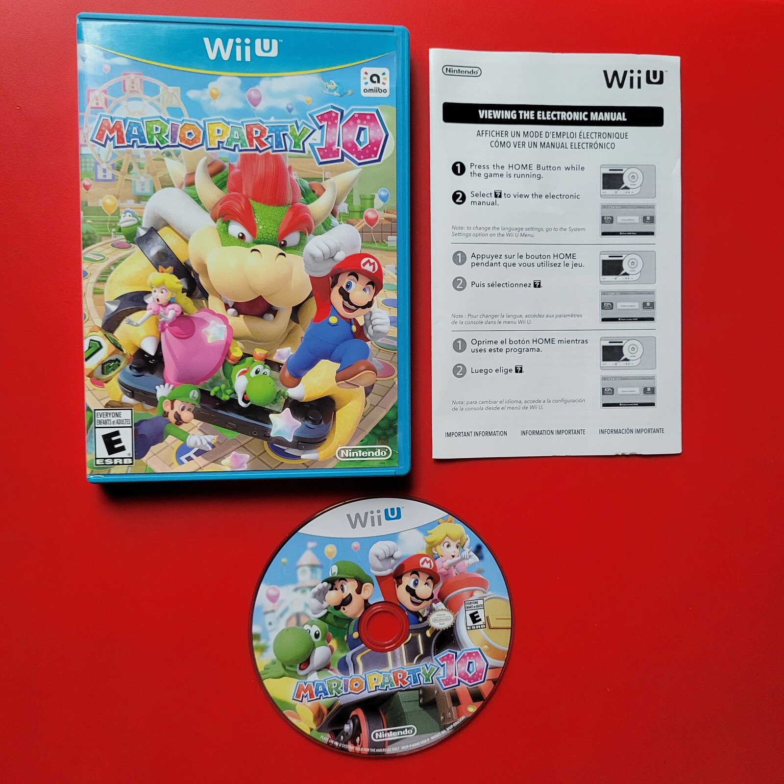 Mario Party 10 Nintendo Wii U Complete Disc & Case Manual Read Description
