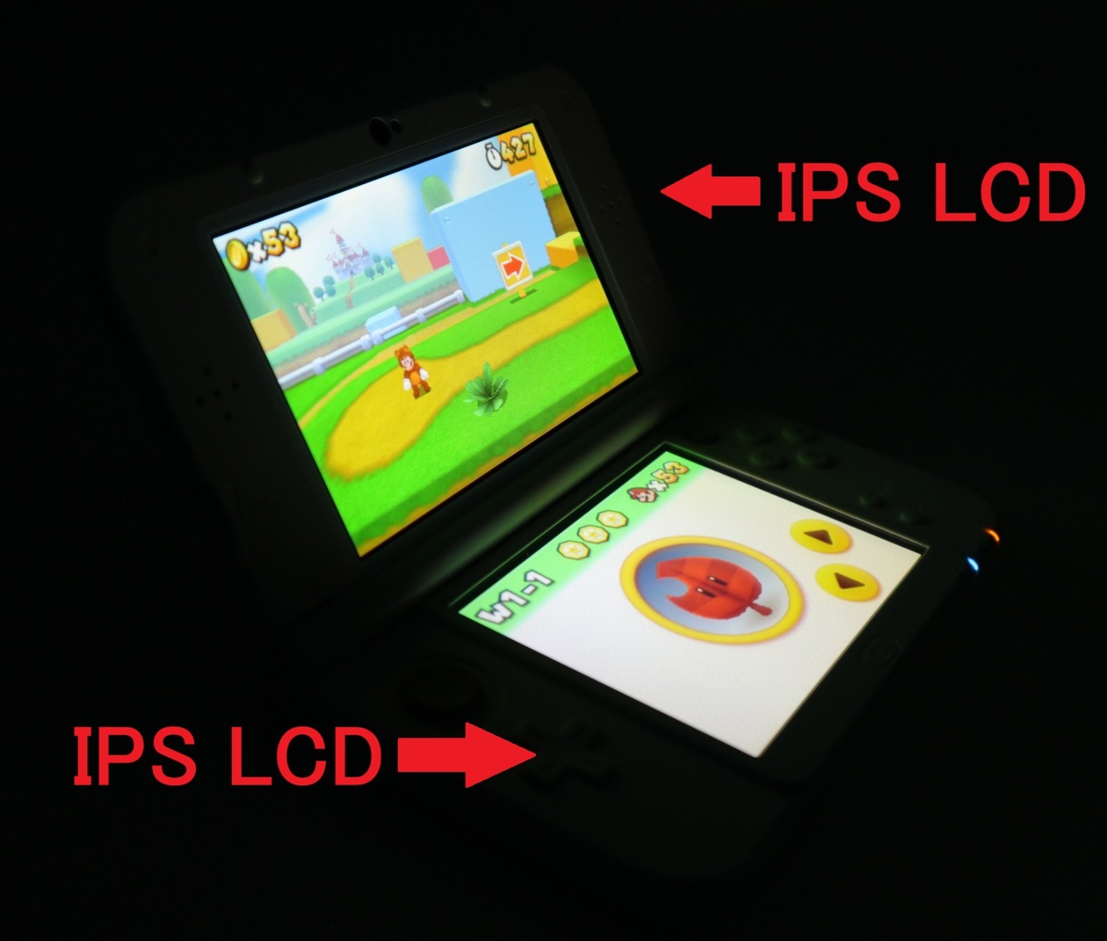 New Nintendo 3DS XL LL Console Dual IPS LCD Pearl White Excellent / Region Free