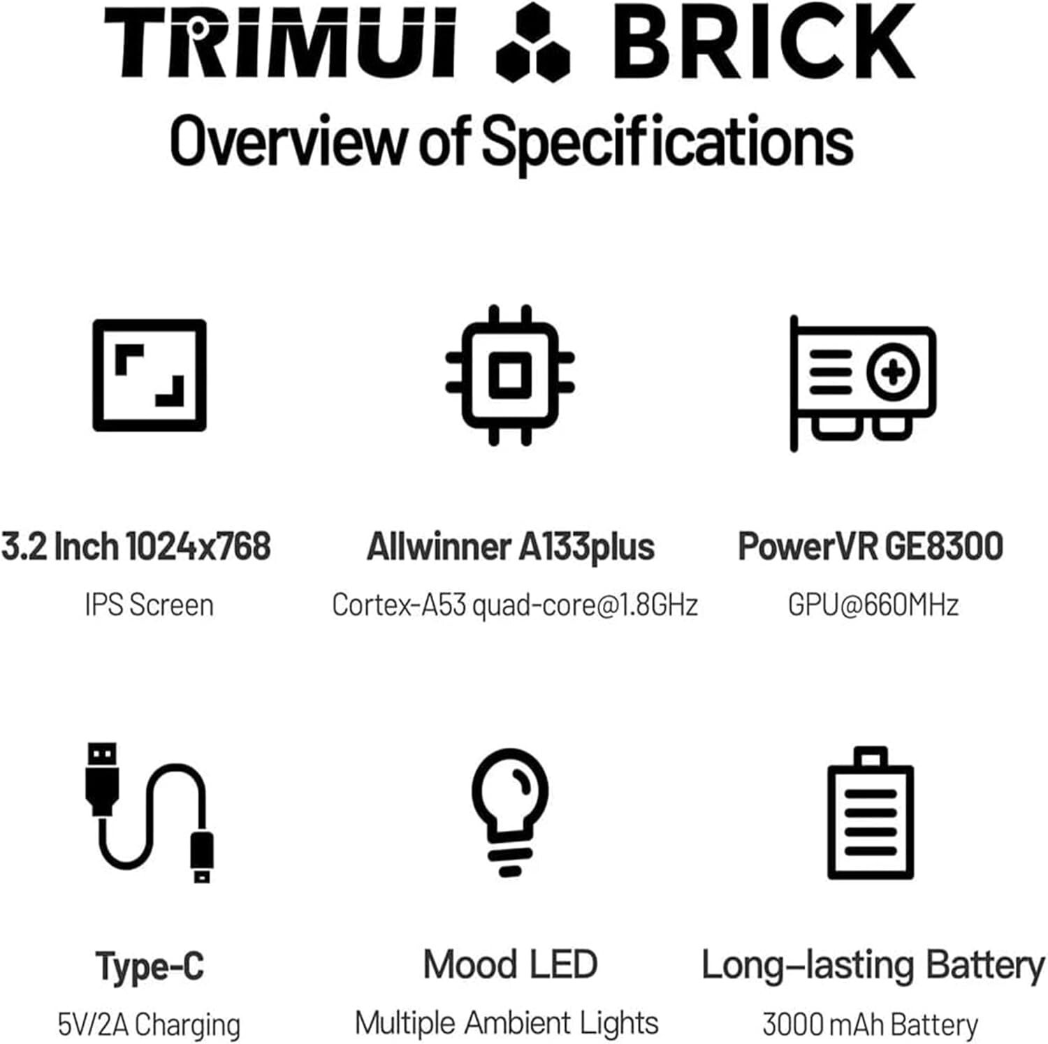 TRIMUI Brick Retro Handheld No SD Card RED