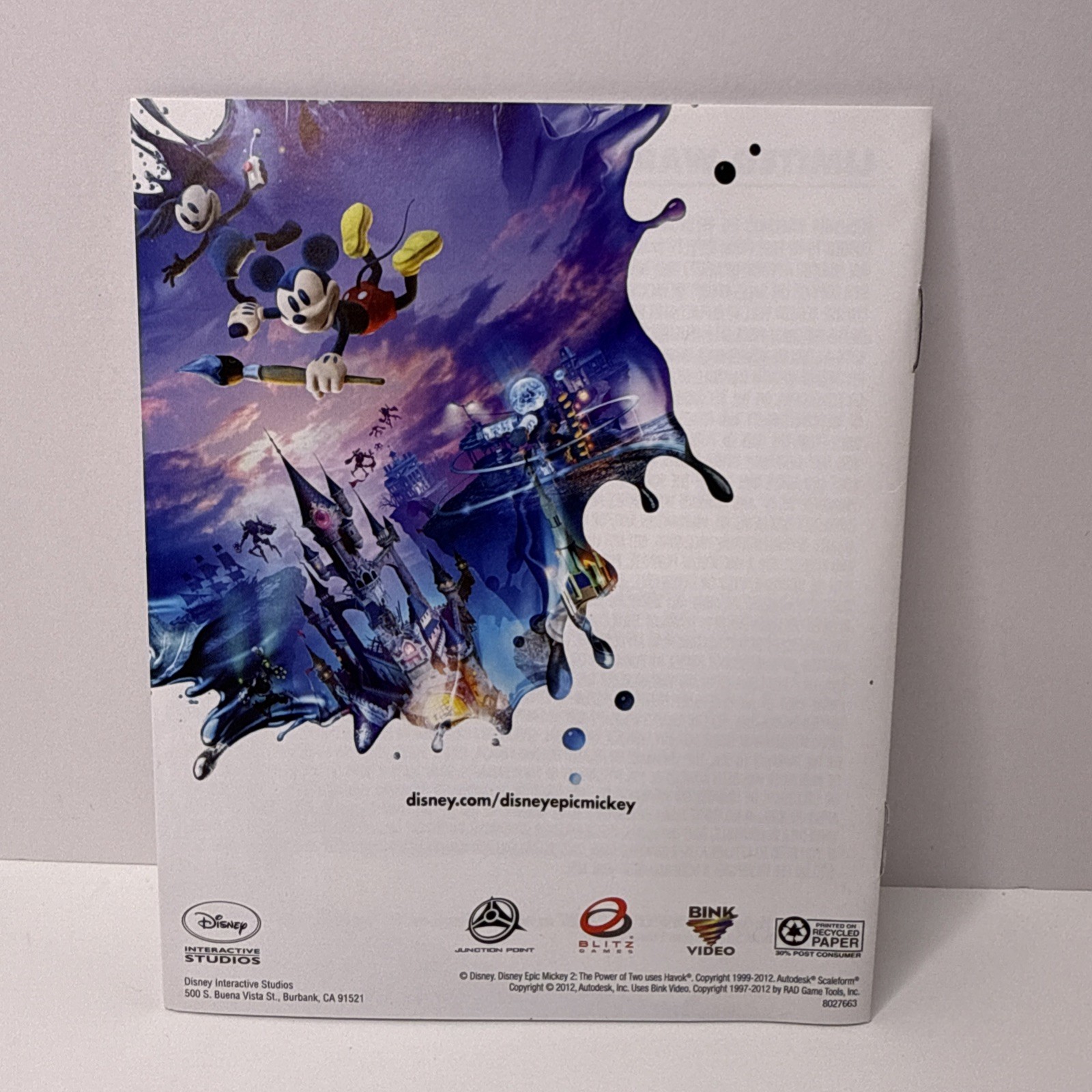 Epic Mickey 2: The Power of Two (SONY Playstation 3, PS3 2012) CIB w/ Manual