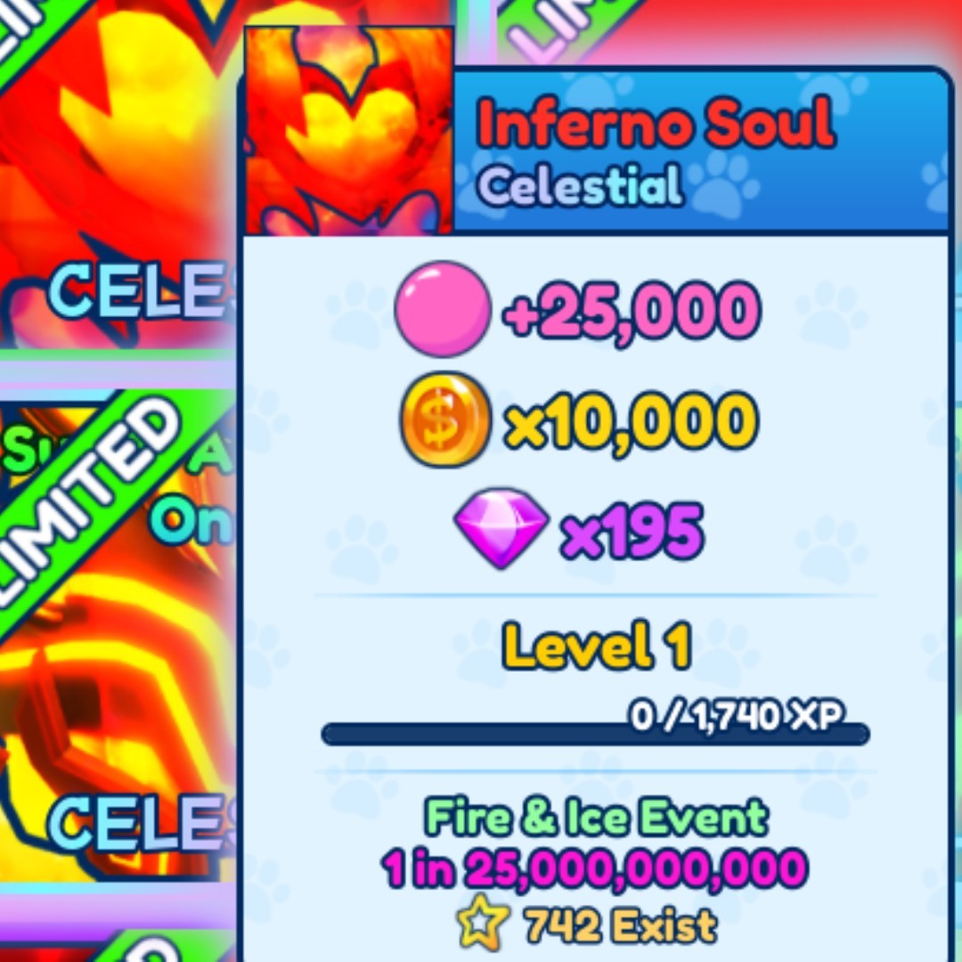 Inferno Soul (CELESTIAL) Bubble Gum Simulator Infinity cheapest