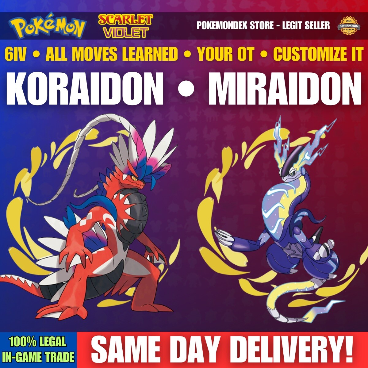 ⭐️ 6IV MIRAIDON • KORAIDON ⭐️ Customize ⭐️ – Pokemon SCARLET & VIOLET ✨