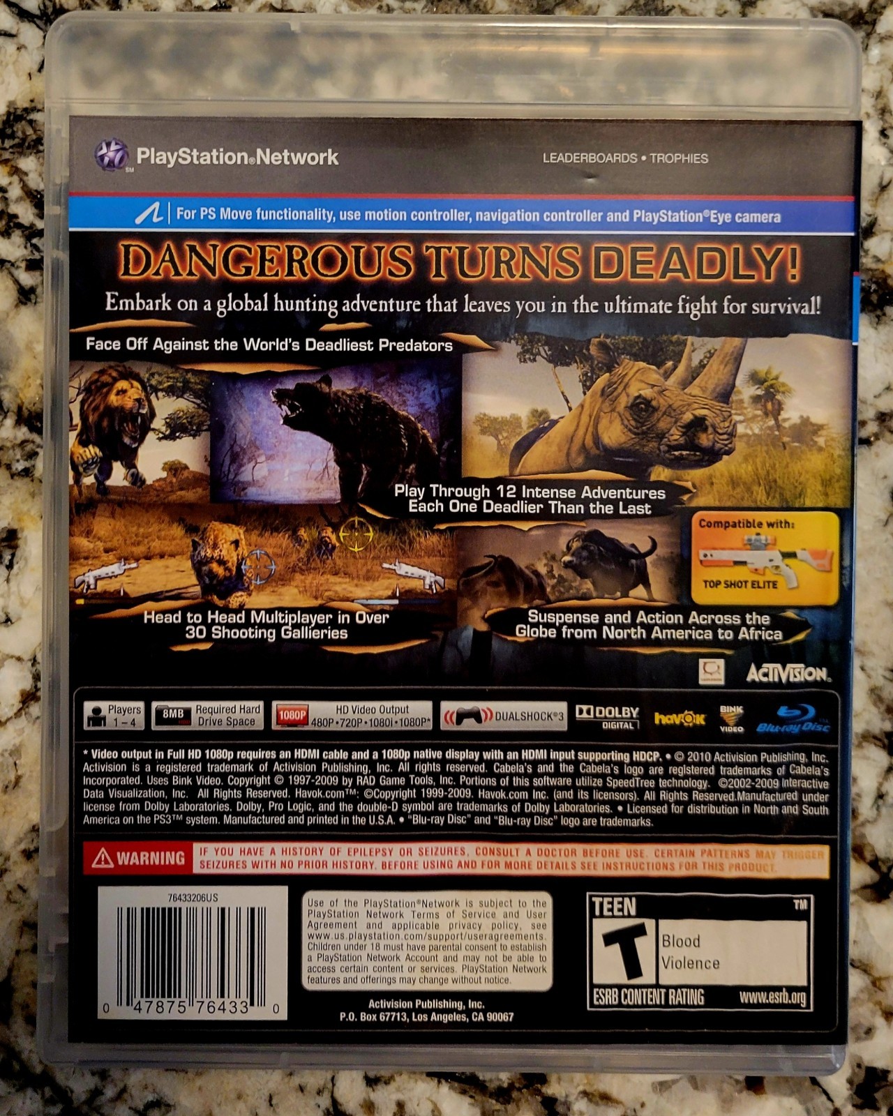 Cabela’s Dangerous Hunts 2011 PlayStation 3 PS3 Game CIB COMPLETE LN COND