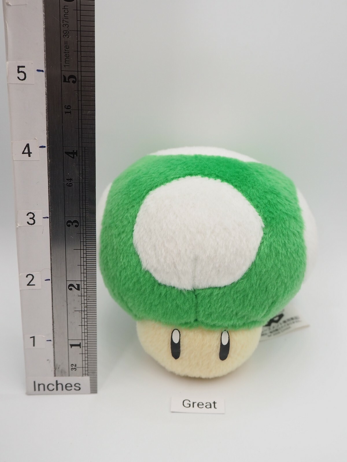Super Mario Bros Green A1711 Mushroom 2006 Plush 3.5″ Toy Doll Japan