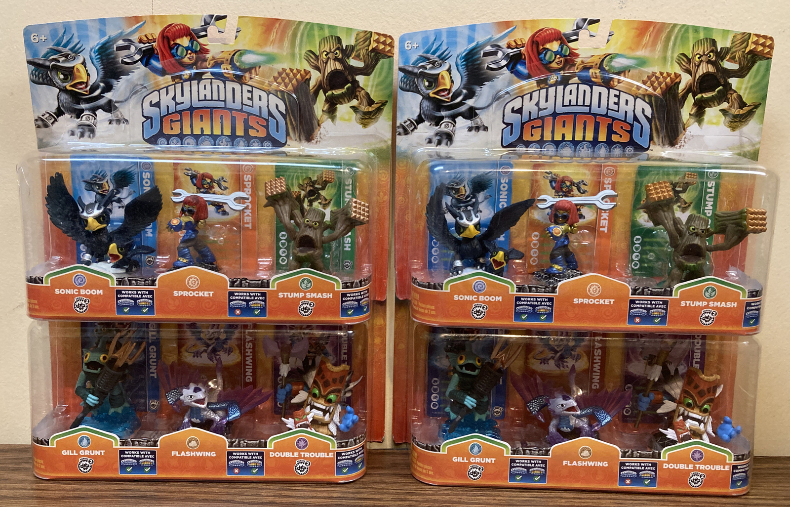 Skylanders Giants Sonic Boom Sprocket Stump Smash Flashwing Sealed Lot Of 4