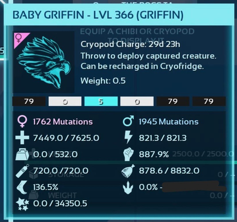 TOP GRIFFIN BLACK ID79 BABY PAIR ARK ASCENDED PVE OFFICIAL PC/XBOX/PS5