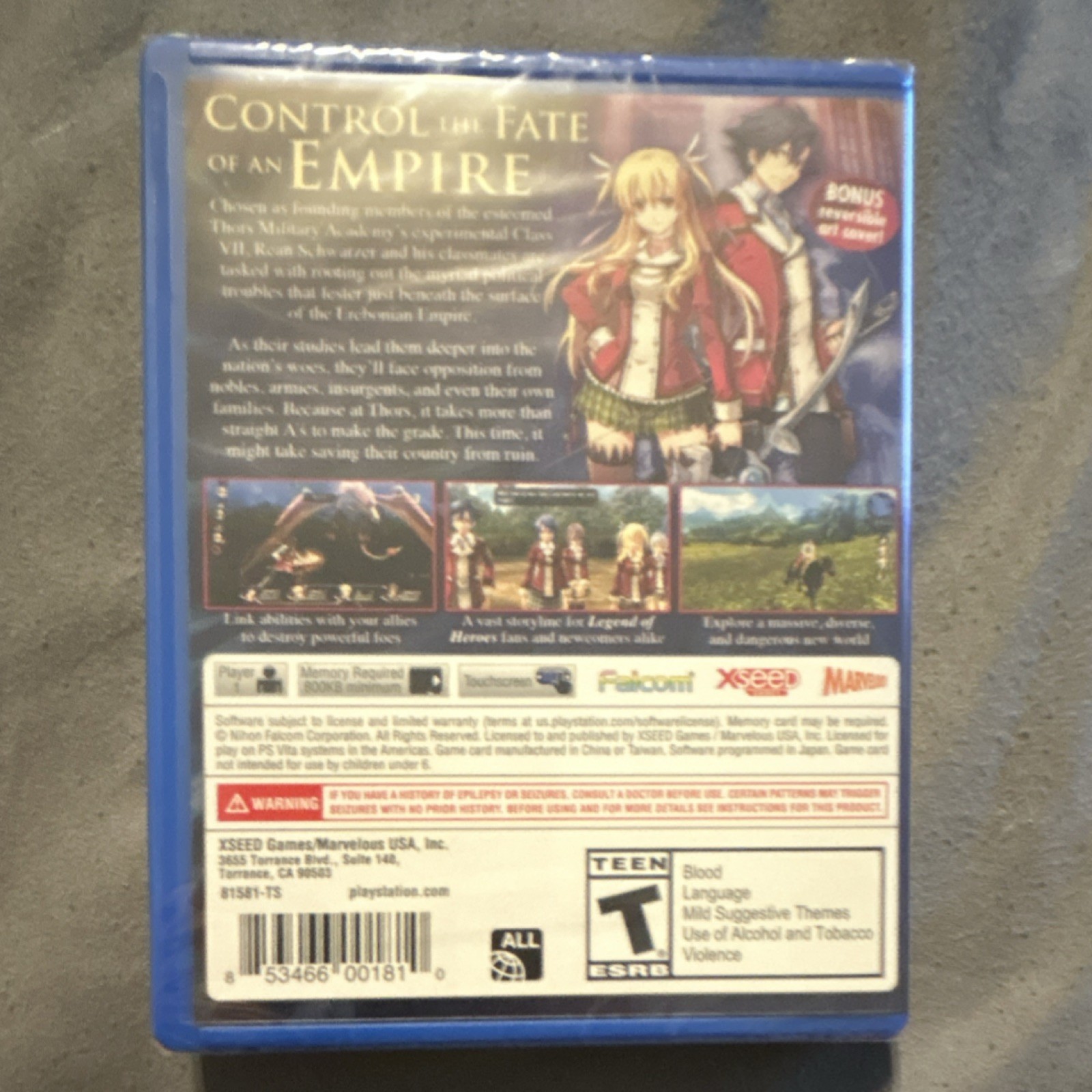 XSEED Games Trails of Cold Steel PS Vita RPG Memory Touchscreen Teen NTSC-U/C