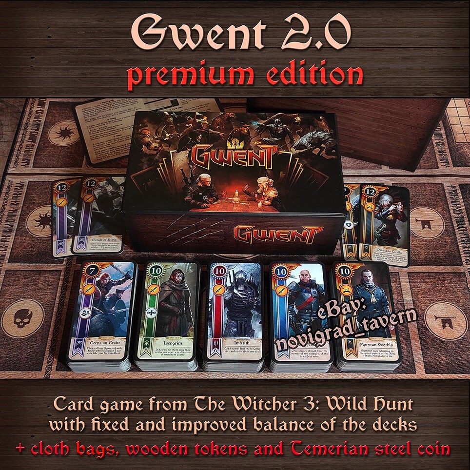 Gwent cards 2.0 – Witcher – 5 decks with fixed game balance. PREMIUM EDITION