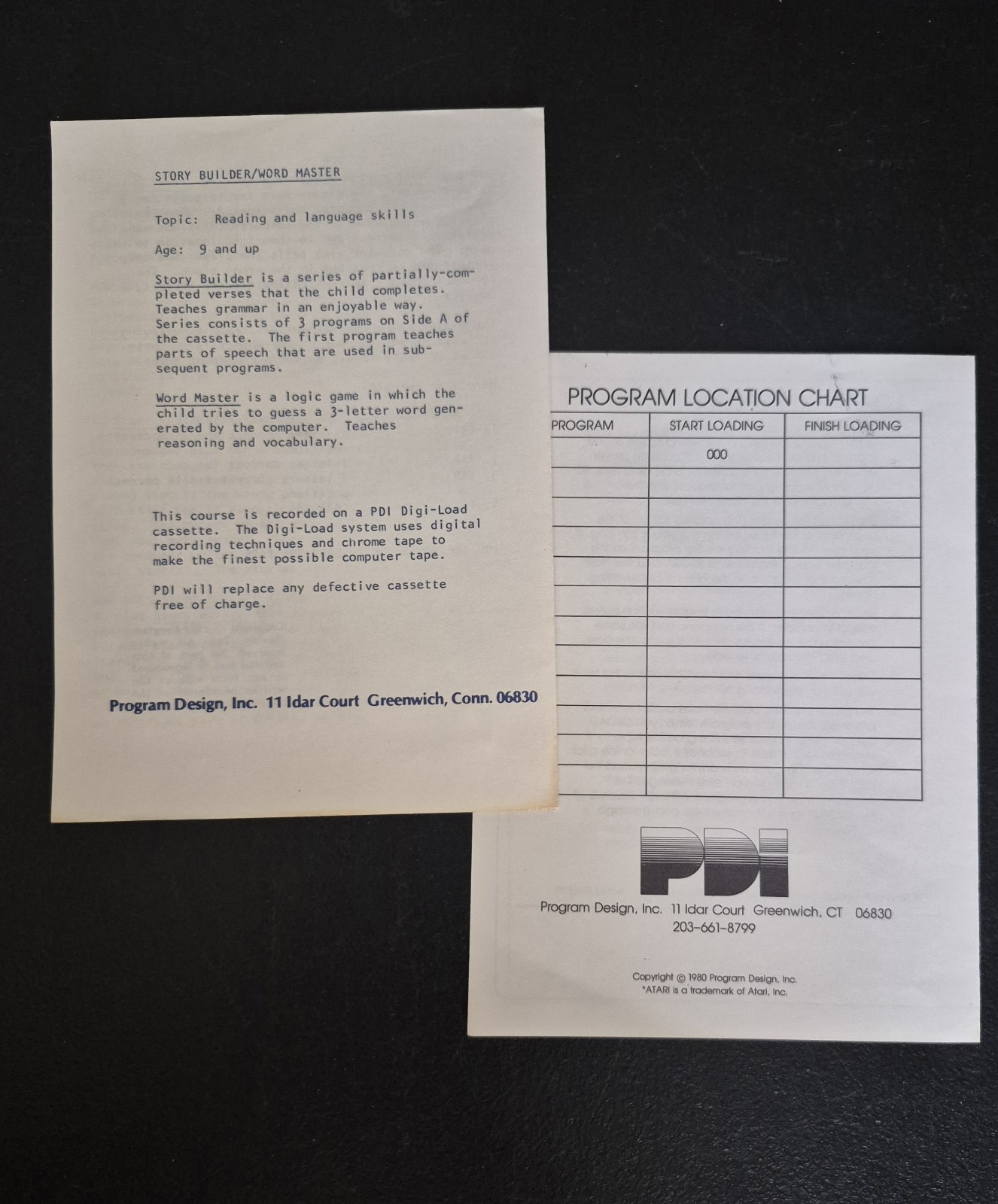 Vintage 1981 PDI Story Builder / Word Master for Atari
