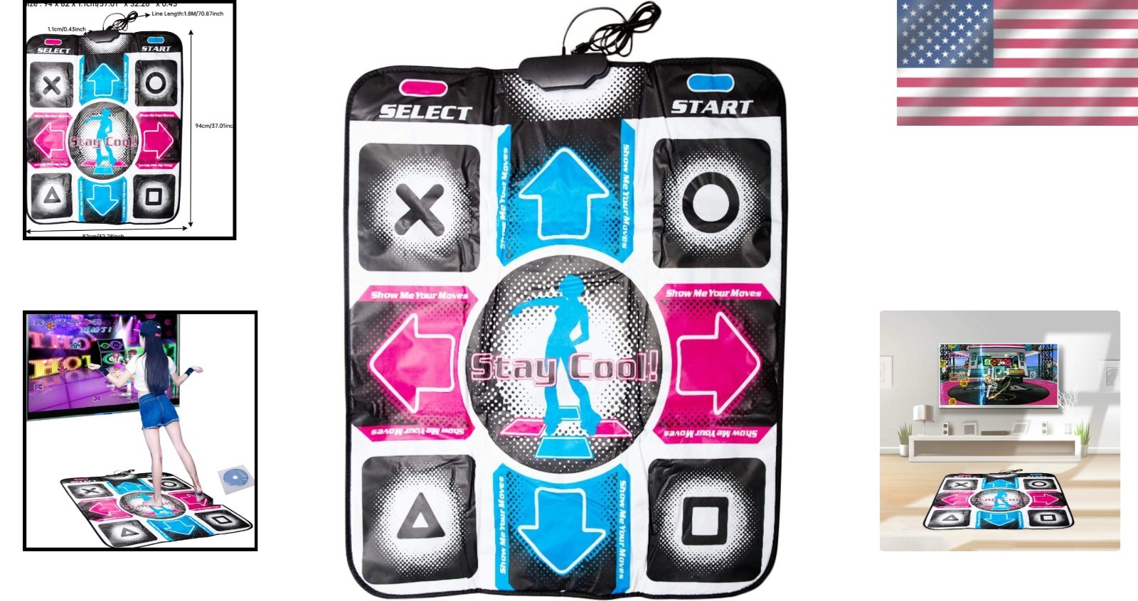 Interactive USB Dance Mat – Anti-Slip Gaming Pad for All Ages & PC Compatibility