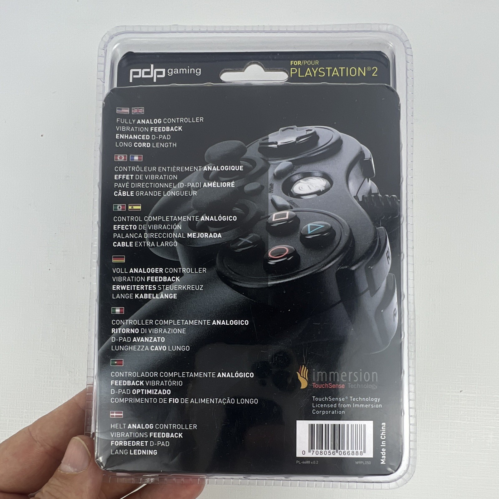 PDP Wired Controller for Sony PlayStation 2 PS2 Analog Vibration Black