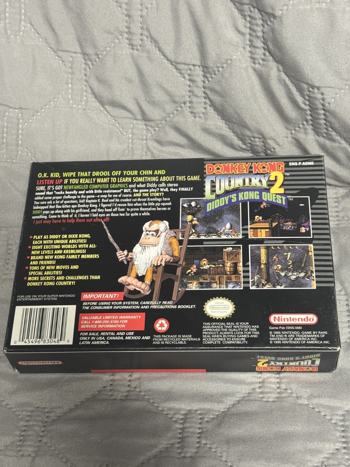 Donkey Kong Country 2 Diddy’s Quest Snes Box Only * Super Nintendo Original box