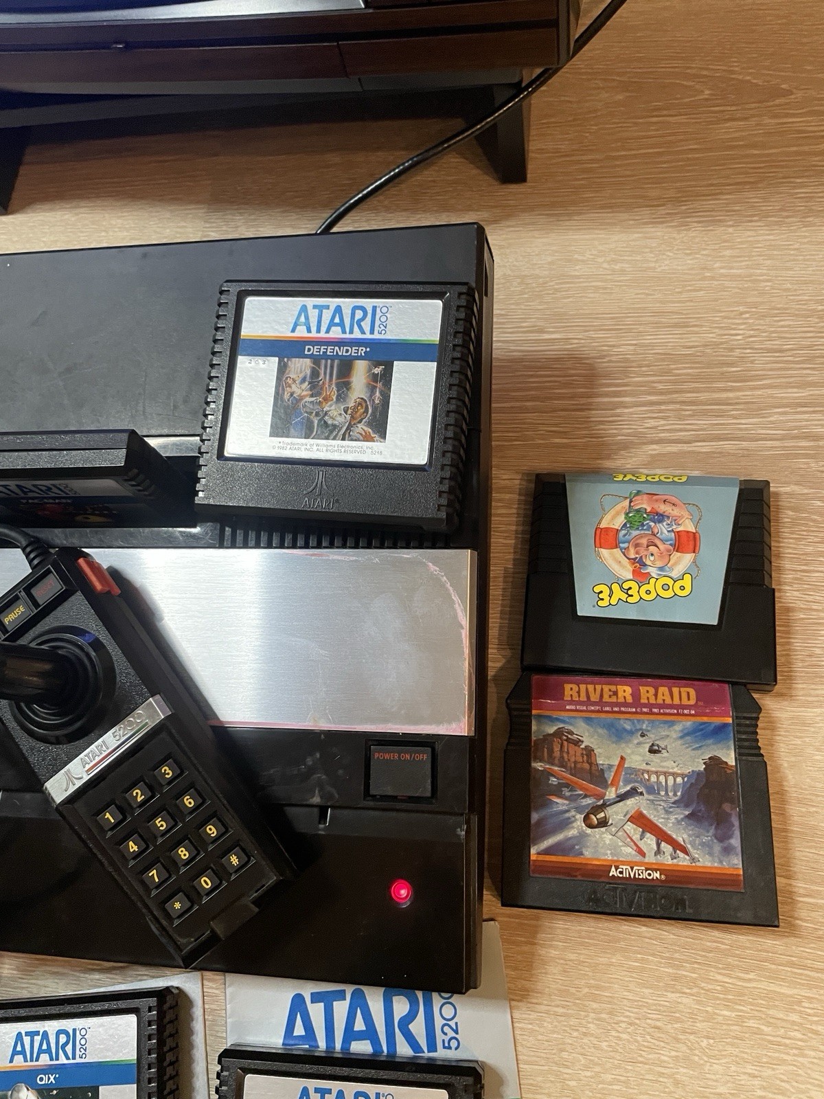 Atari 5200 4 Port Console, Rebuilt Controller, Power Mod, 9 Games. Fully Tested