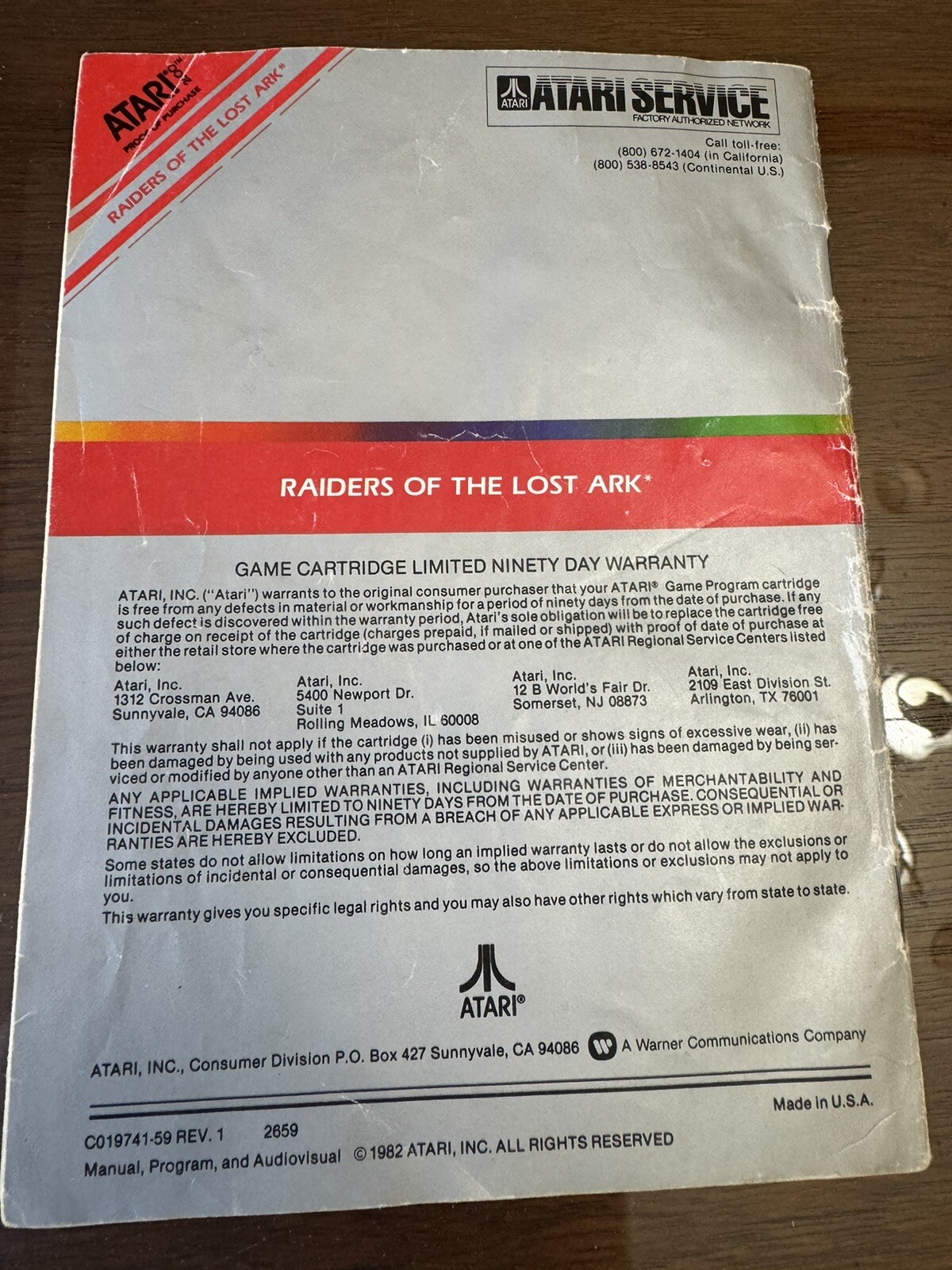 2 Vintage Atari manuals, Atari Force 1982 and Raiders of the Lost Ark 1982