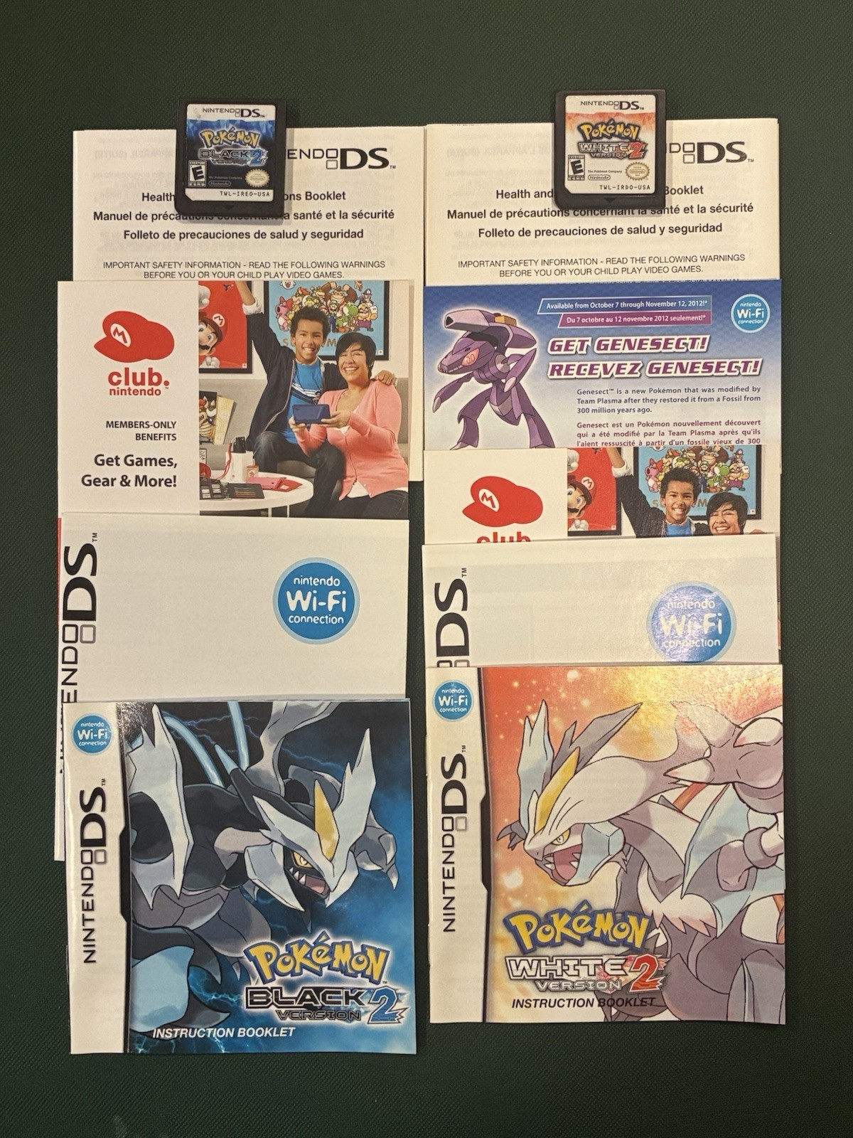 Pokemon Black 2 & Pokemon White 2 Nintendo DS Complete CIB Lot Authentic