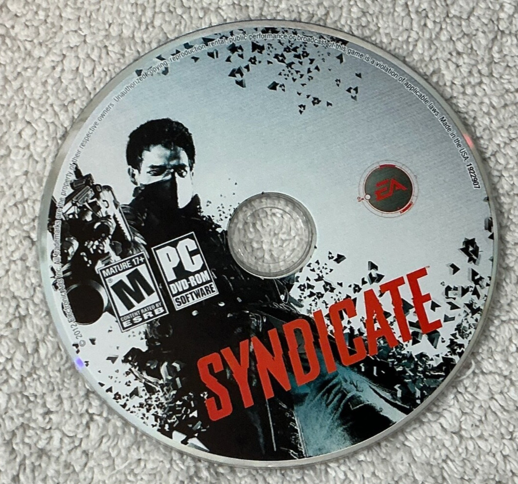 Syndicate Action Shooter Four Player Co-op Sci-Fi Gunplay Visuals Complete READ