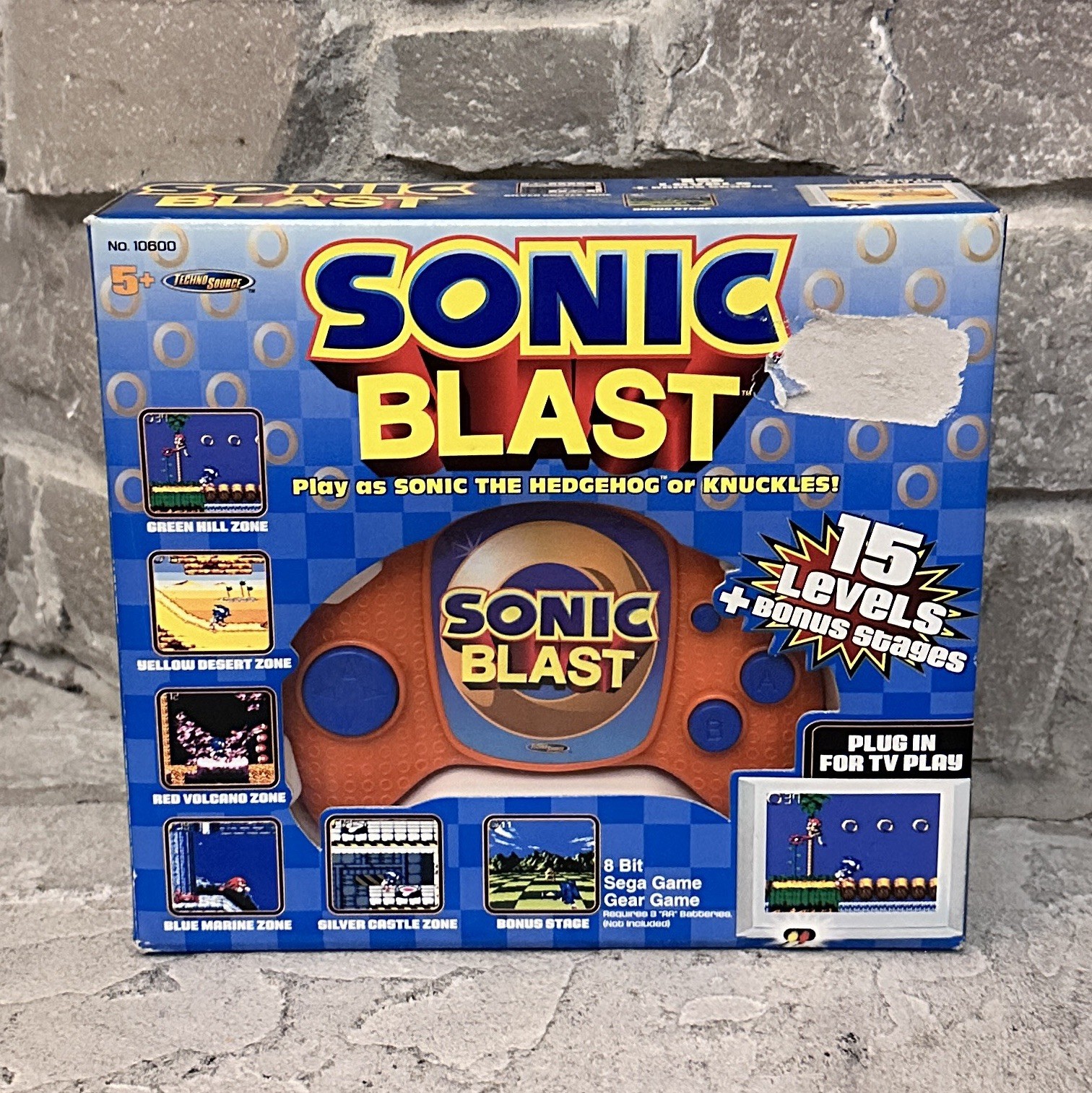 New 2005 Sonic Blast Plug-In TV Play Sonic The Hedgehog Handheld Controller Game