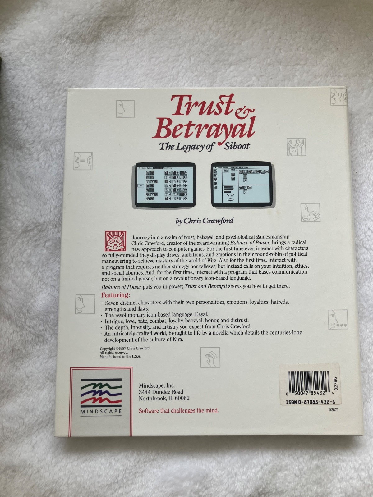 Trust & Betrayal The Legacy of Siboot Mac 1987 Chris Crawford CIB Mindscape Vtg