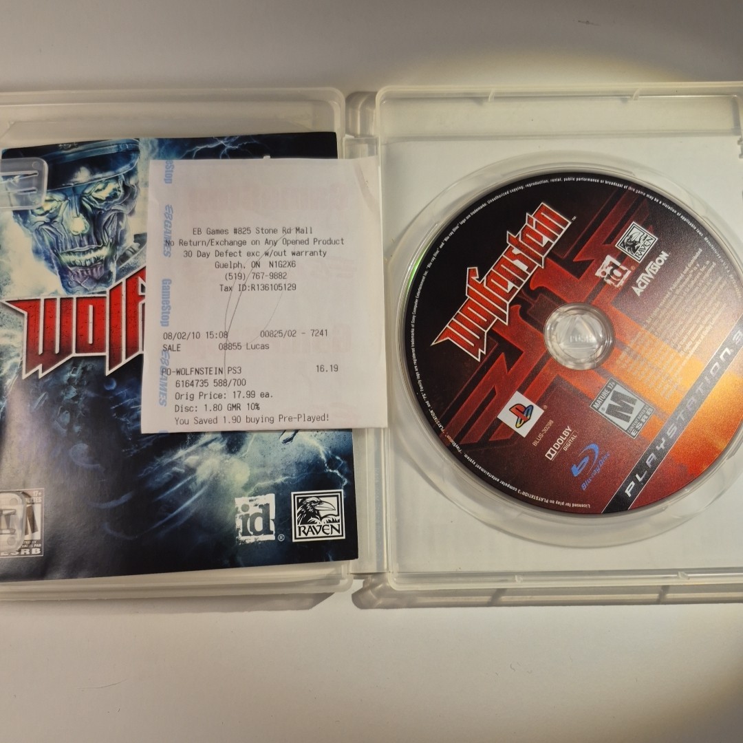 Wolfenstein (Sony PlayStation 3, 2009) CIB Tested